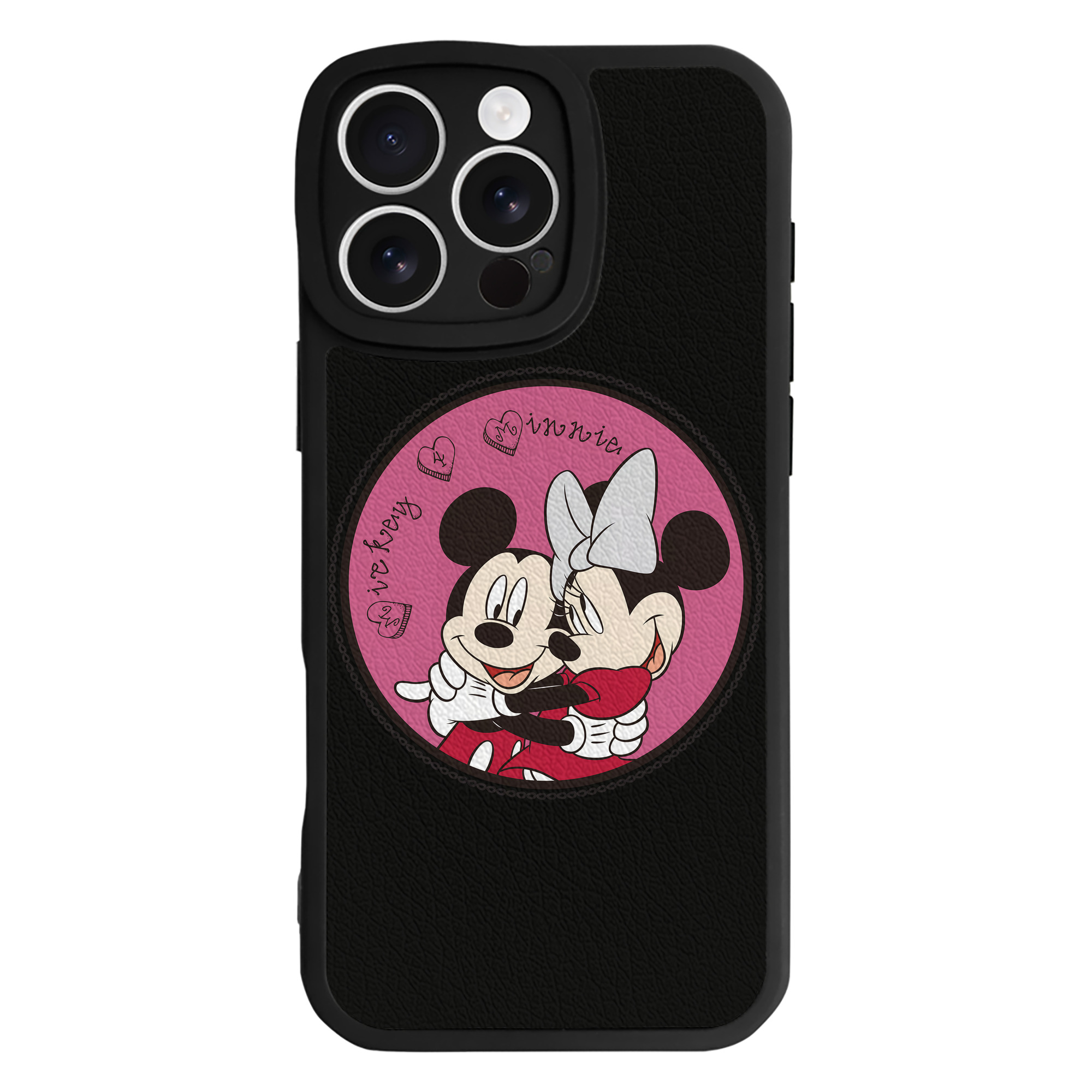（画像用） ミッキーマウス Mickey Mouse 【iPhone 16シリーズ対応】シリコンスマホケース（レザー調） 材質：シリコン